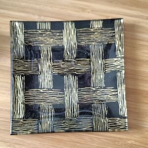 Elegant Black and Gold Decorative Tray